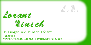 lorant minich business card