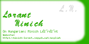 lorant minich business card